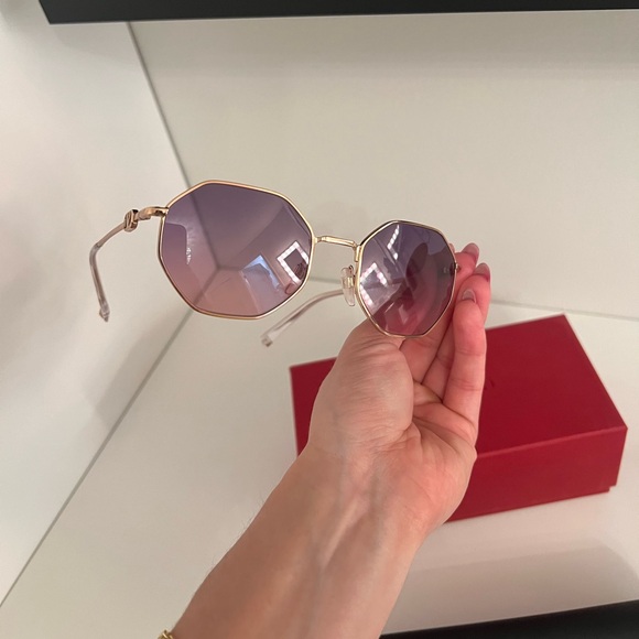 Valentino Gold Metal Sunglasses - Picture 4 of 12